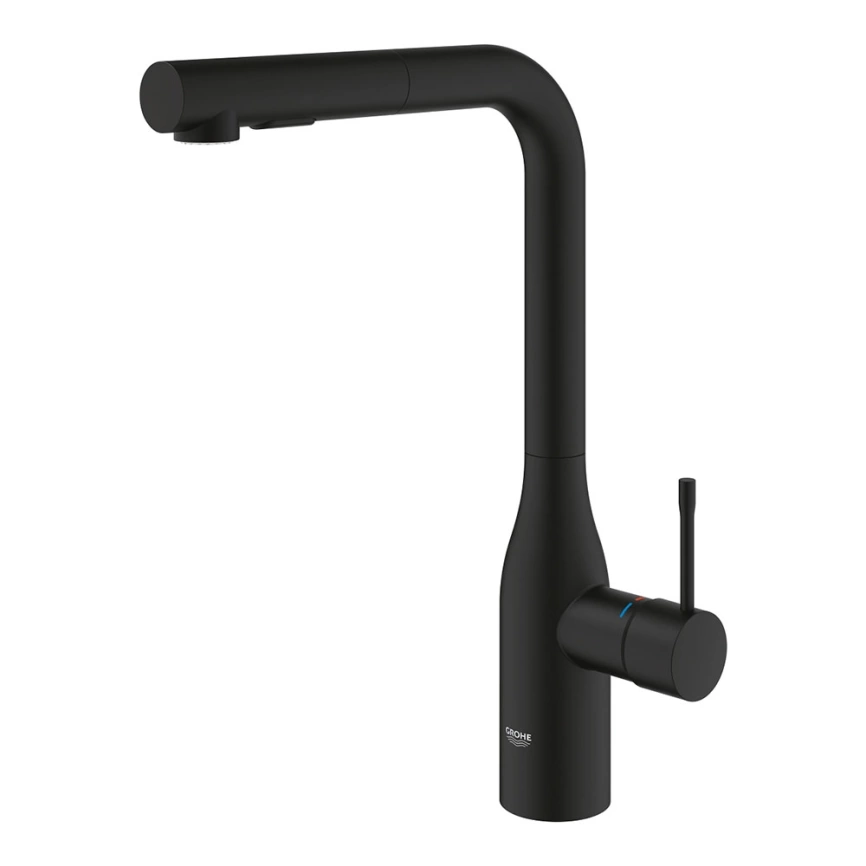 Смеситель для кухни Grohe Essence 30504KF0, черный с вытяжным изливом - фото 1