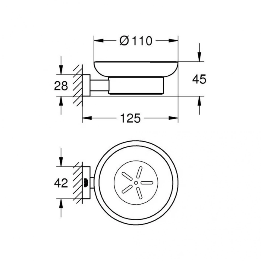 Мыльница Grohe Essentials Cube 40754001 хром - схема