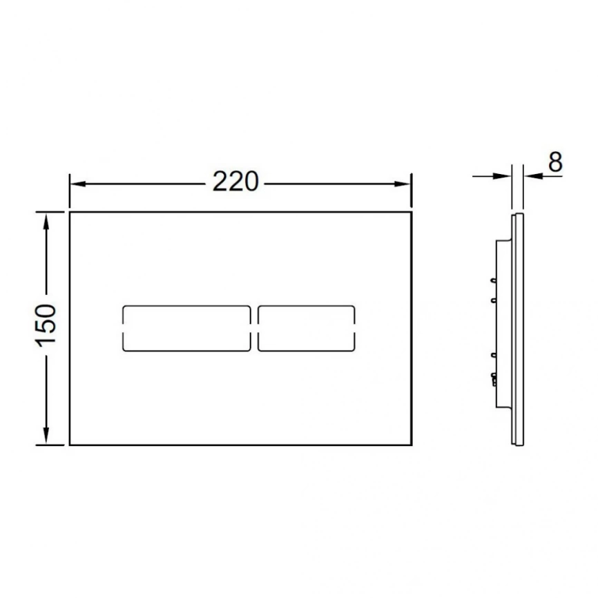 Панель смыва для инсталляции сенсорная TECElux mini 9240960, белая -  схема