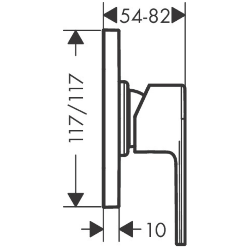 Смеситель для душа Hansgrohe Vernis Shape 71662670, черный - схема