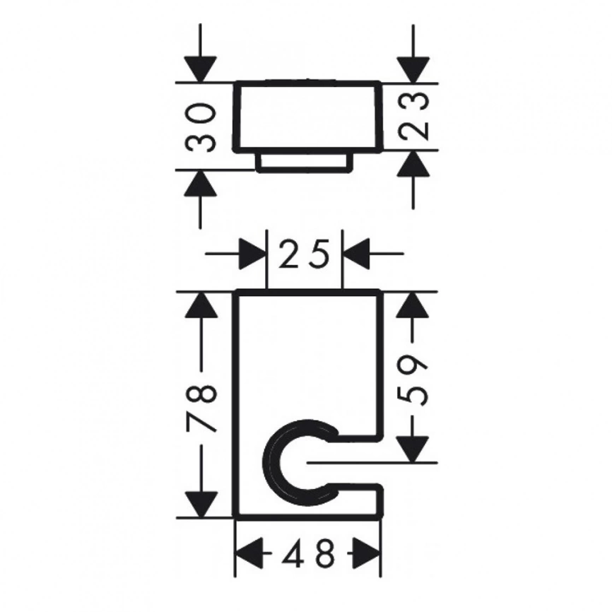 Настенный держатель для душевой лейки Hansgrohe Porter E 28387670, черный - схема
