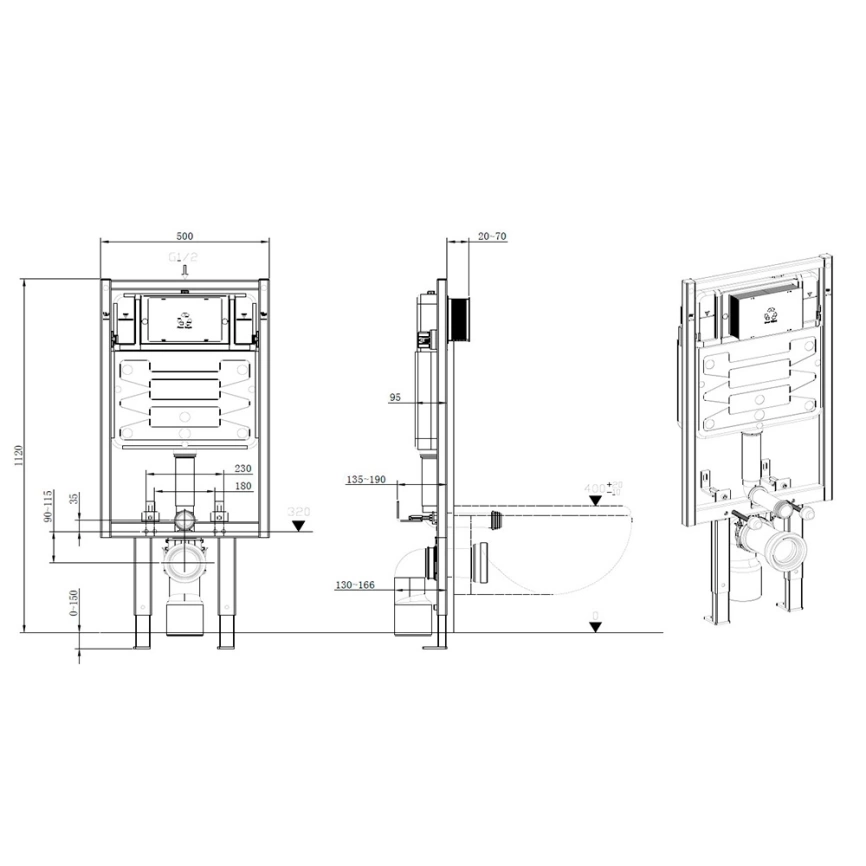 Инсталляция для унитаза Allen Brau Pneumatic 9.11103.20 пневматическая - схема