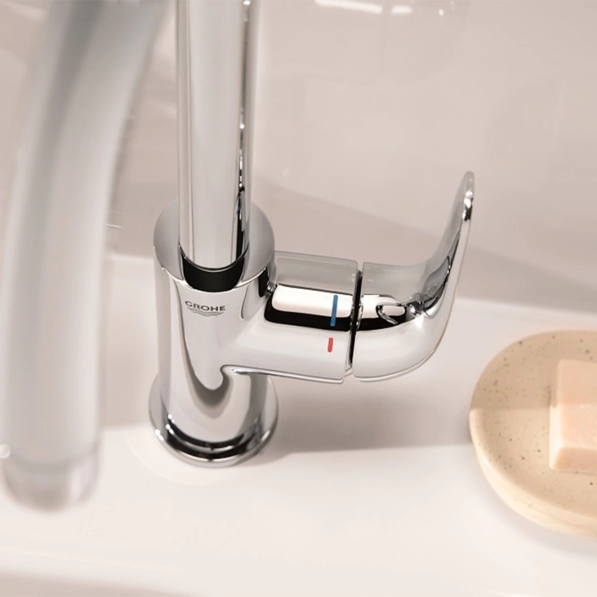 Смеситель для раковины Grohe Euroeco 24272001, хром - фото 5