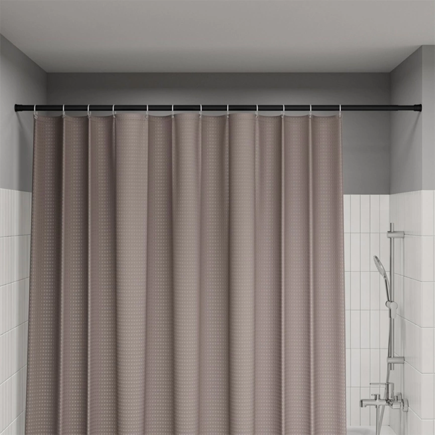 Карниз для штор в ванную Iddis Elegante SRB0120i14 прямой черный - фото 2