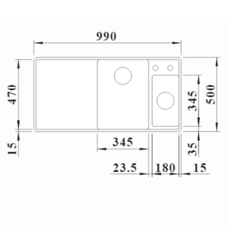 Мойка кухонная Blanco Axia III 5S, 525844 черный - схема 1