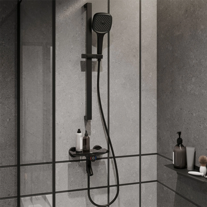 Смеситель для ванны IDDIS Shelfy Push Control SHEBLBTi02WA, черный - фото 4