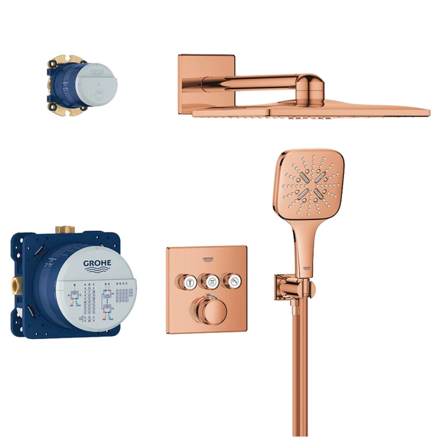 Душевой комплект Grohe Grohtherm SmartControl 34864DA0 бронза с термостатом - фото 2