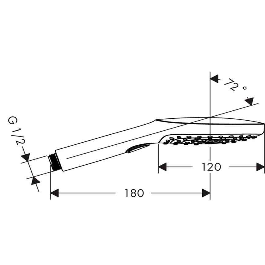 Душевая лейка Hansgrohe Raindance Select E 120, 26520400, хром - схема