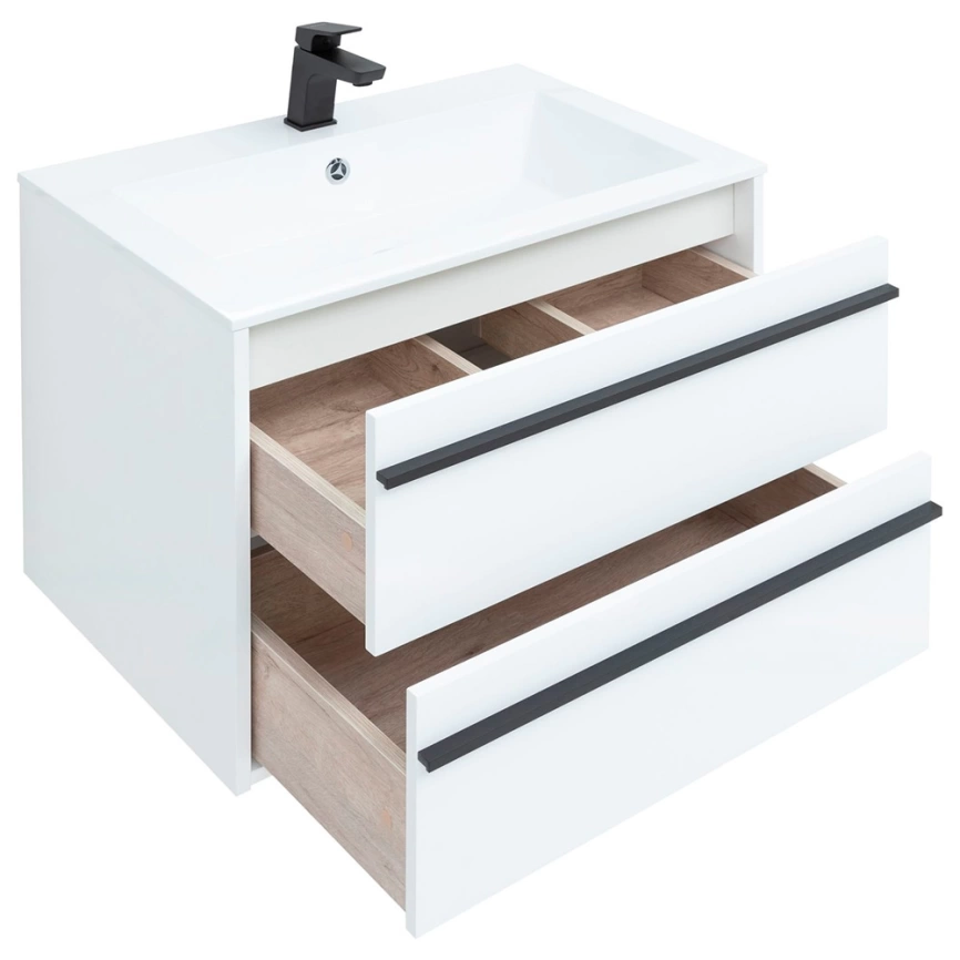 Тумба с раковиной подвесная Aquanet Lino 70 белая - фото 2