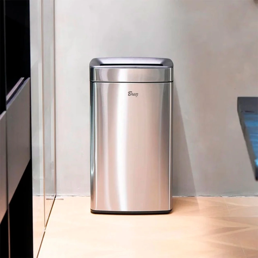 Урна для мусора Breez WB-2040 стальная без крышки на 40 литров - фото ғ