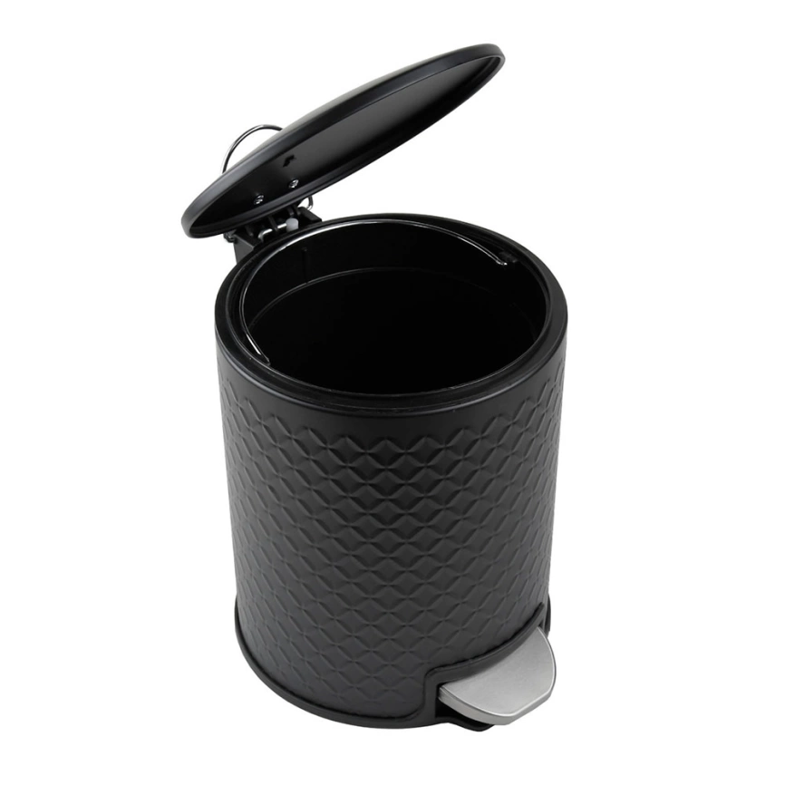 Мусорное ведро WBR071L12B с крышкой на 12 литров, черное - фото 1