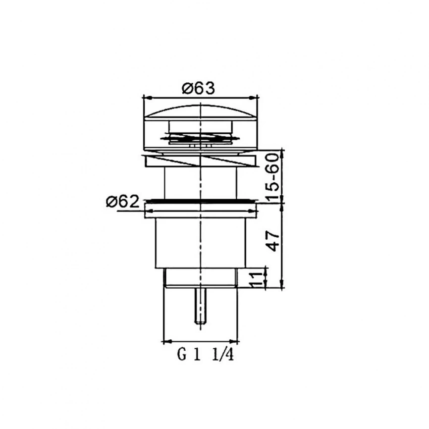 Донный клапан для раковины Frap F62-7, черный - схема
