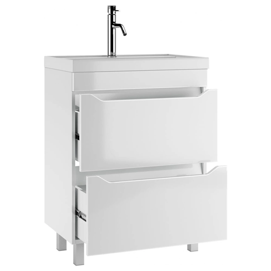 Тумба с раковиной напольная Айсберг Ева 70 белая - фото 2