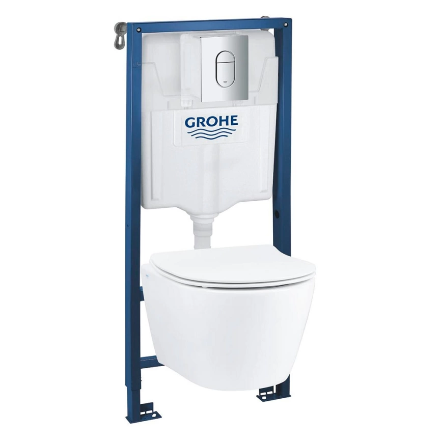Инсталляция Grohe с кнопкой и подвесным унитазом Serel SP26 101046SH0H