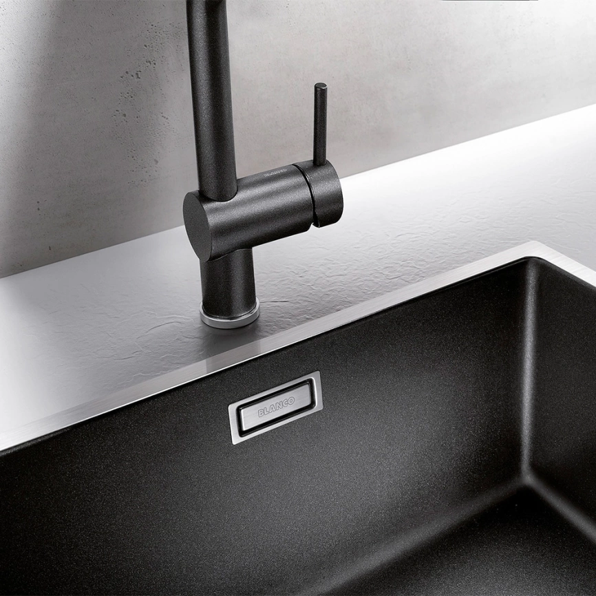 Мойка кухонная Blanco Subline 500-IF Steelframe 524107 черная - фото 4