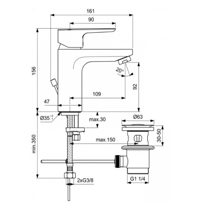 Набор смесителей для ванной 3 в 1 Ideal Standard Ceraplan III BD005AA - схема 1