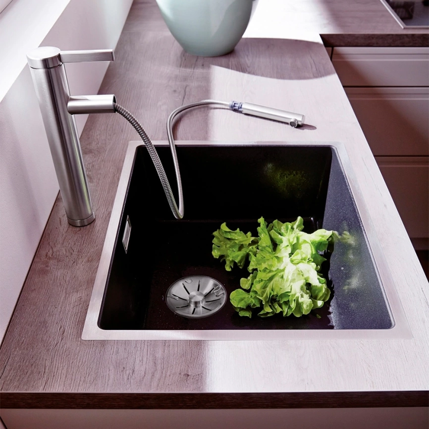 Мойка кухонная Blanco Subline 500-IF Steelframe 524107 черная - фото 5