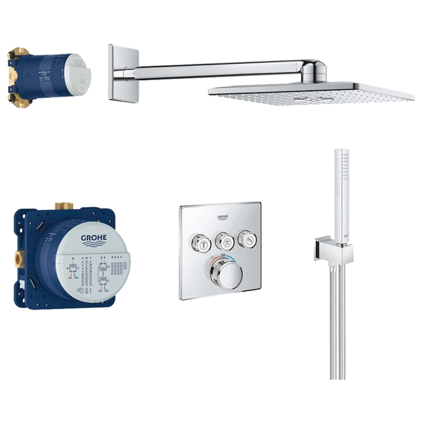 Душевой комплект Grohe Grohtherm SmartControl 34706000 хром с термостатом - фото 1