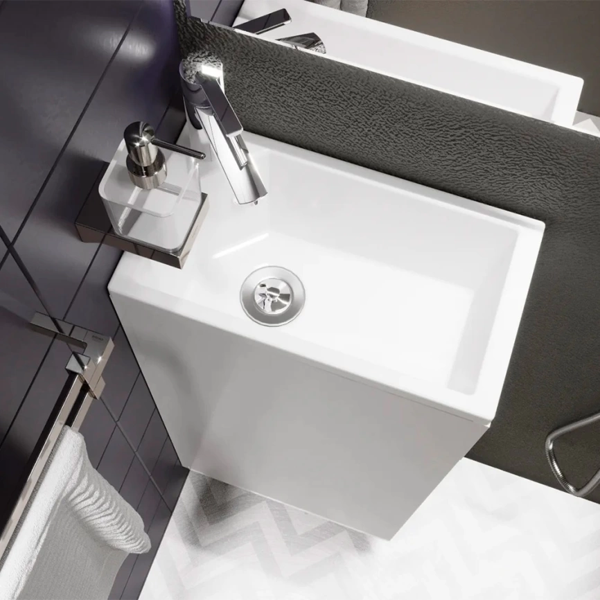 Тумба с раковиной напольная 1Marka Laura 40Н L, белая - фото 4