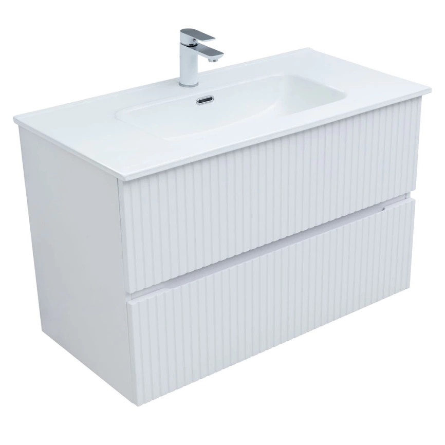 Тумба с раковиной подвесная Aquanet Джейн 90 белая - фото 1