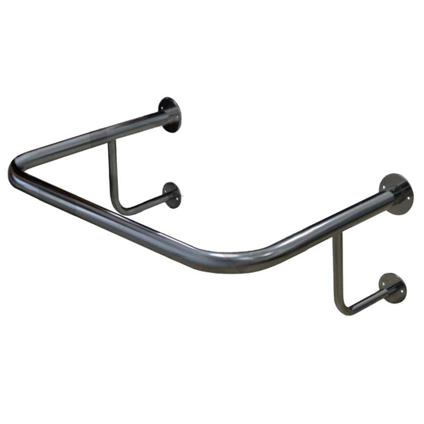 Поручень настенный под раковину для МГН Олимп 660x500 хром - фото 1