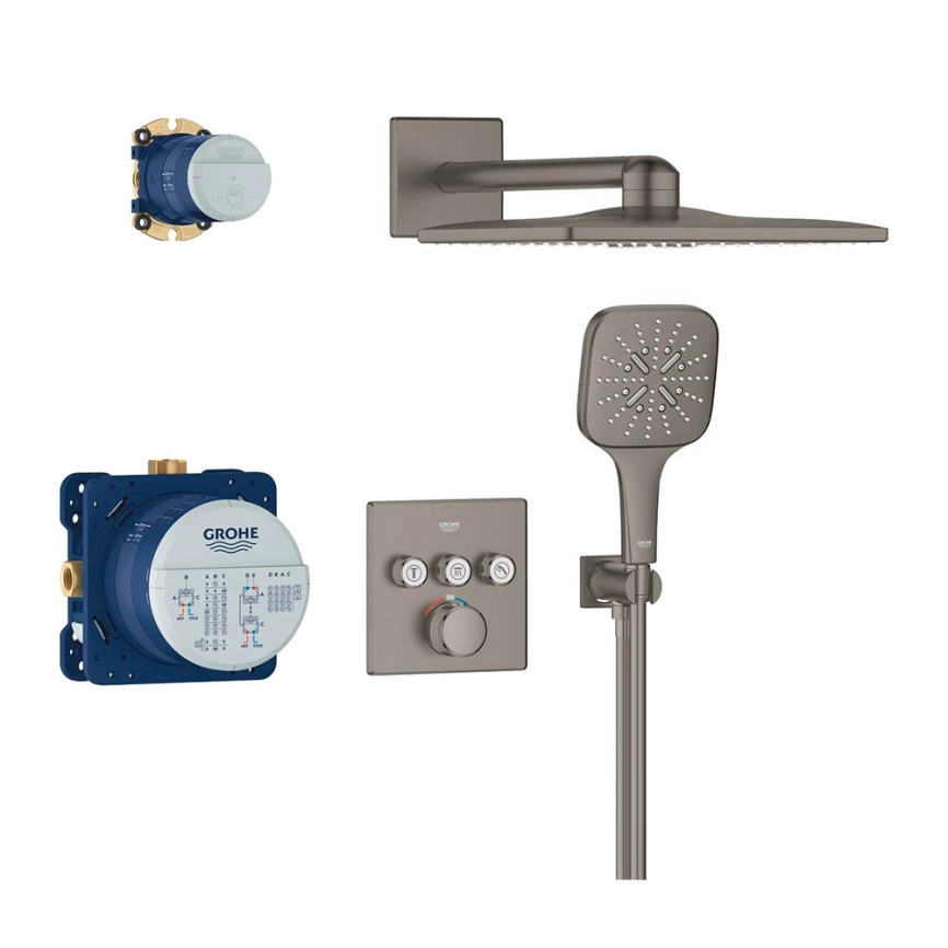 Душевой комплект Grohe Grohtherm SmartControl 34864AL0 графит с термостатом - фото 2