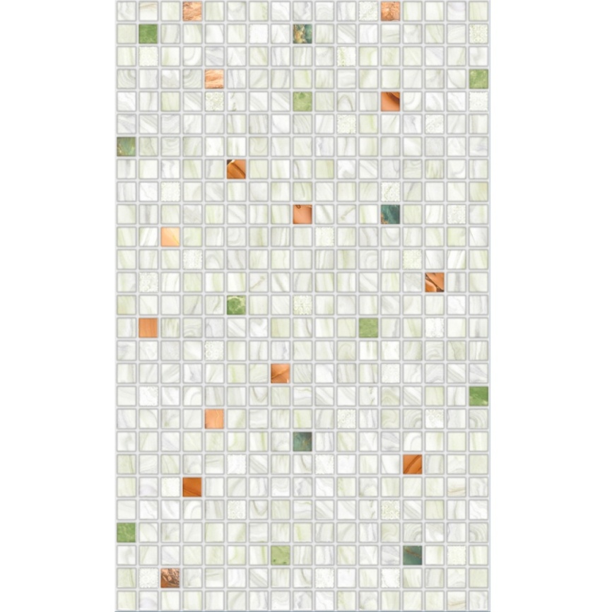 Керамическая плитка настенная 25x40 М-Квадрат Мозаика Нео зелёная светлая 122821
