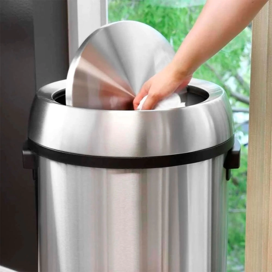 Урна для мусора Breez WB-2165 стальная с крышкой на 65 литров - фото 7