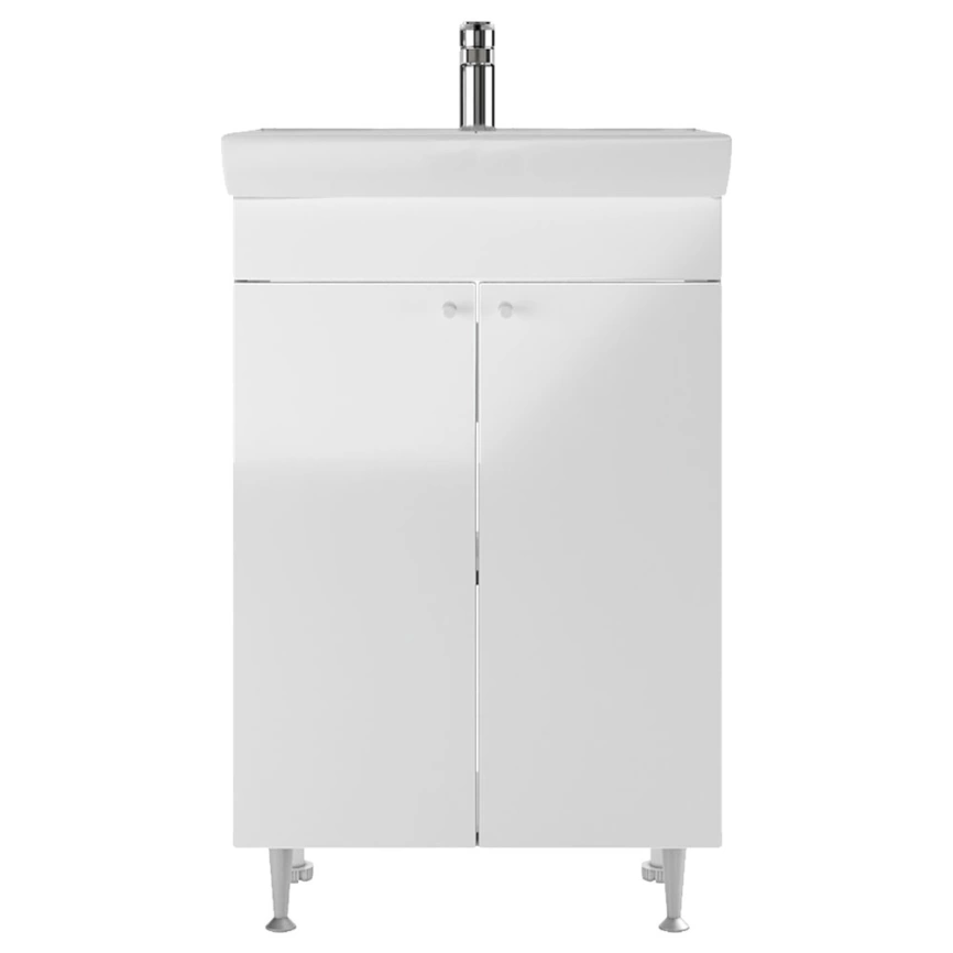 Тумба с раковиной напольная Айсберг Промо 60 белая - фото 1