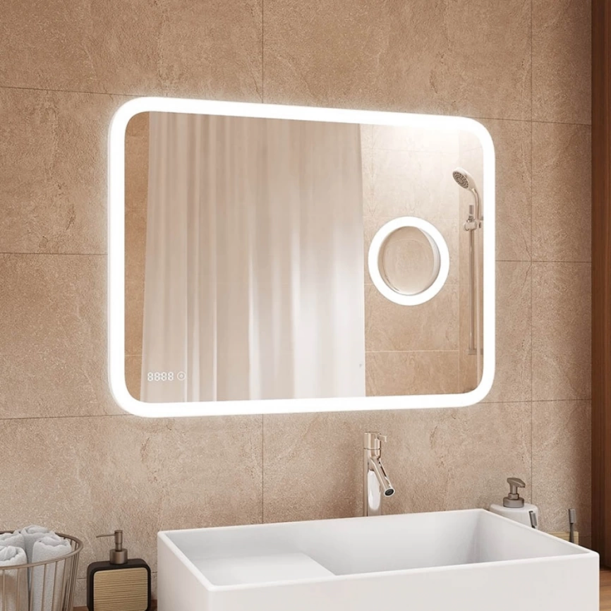 Зеркало навесное Continent Bliss Led 1000x700 c подсветкой и увеличительной линзой - фото 1