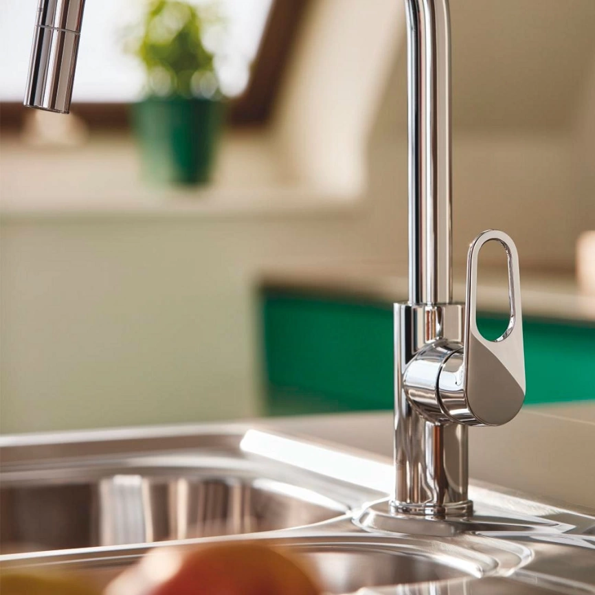 Смеситель для кухни Grohe BauFlow 30549000 с вытяжным изливом, хром - фото 5