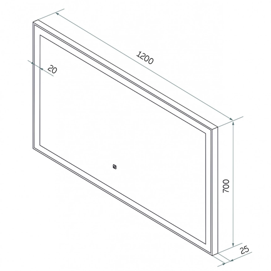 Зеркало навесное Continent Frame Black Led 1200x700 c подсветкой - схема