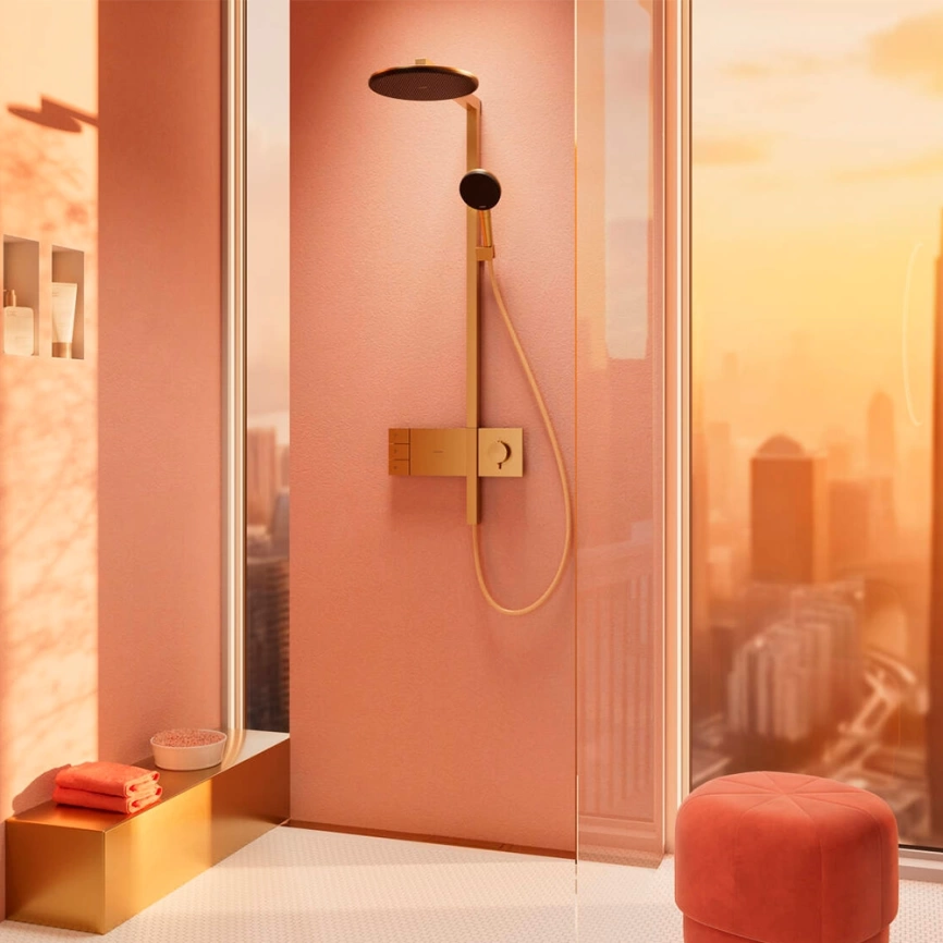 Душевая стойка Hansgrohe Raindance Alive S 24596140 с термостатом бронза - фото 1
