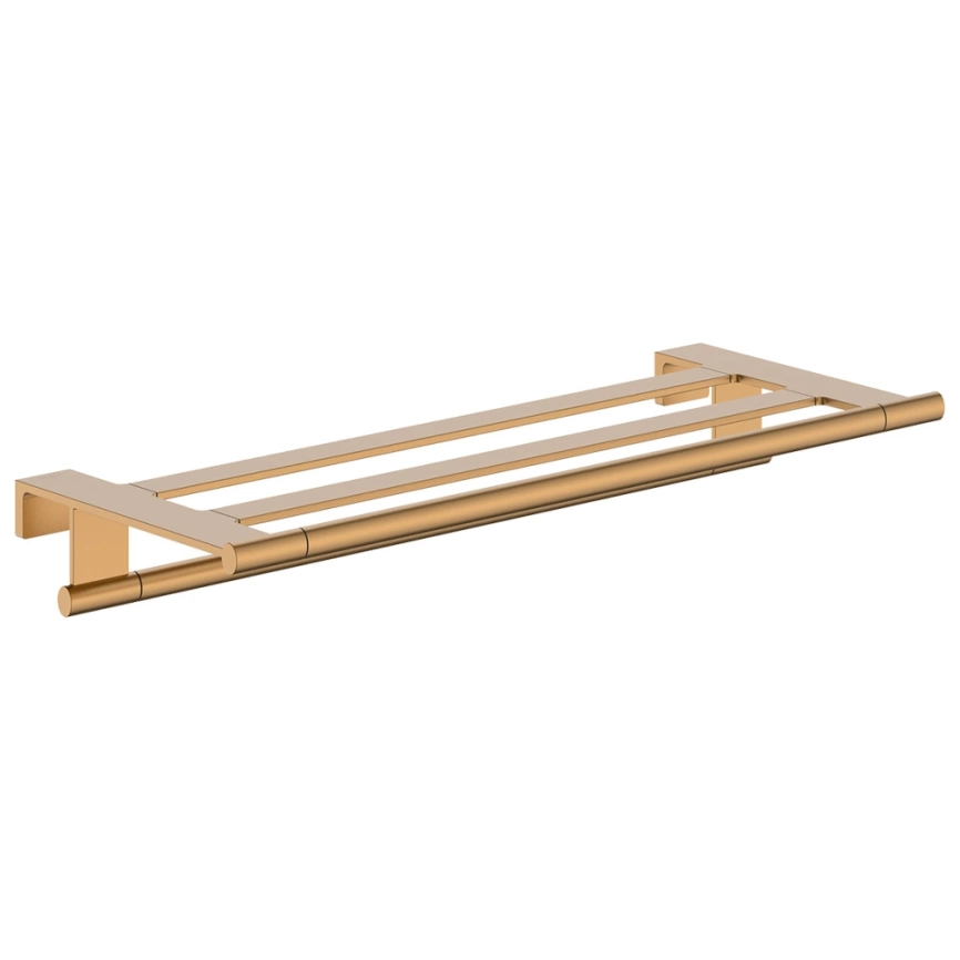 Полка для ванной Hansgrohe AddStoris S 41781140 с полотенцедержателем бронза