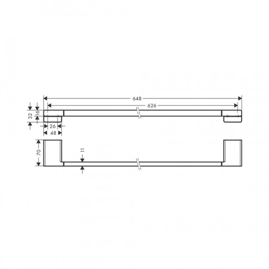 Полотенцедержатель Hansgrohe AddStoris 41747000, хром - схема