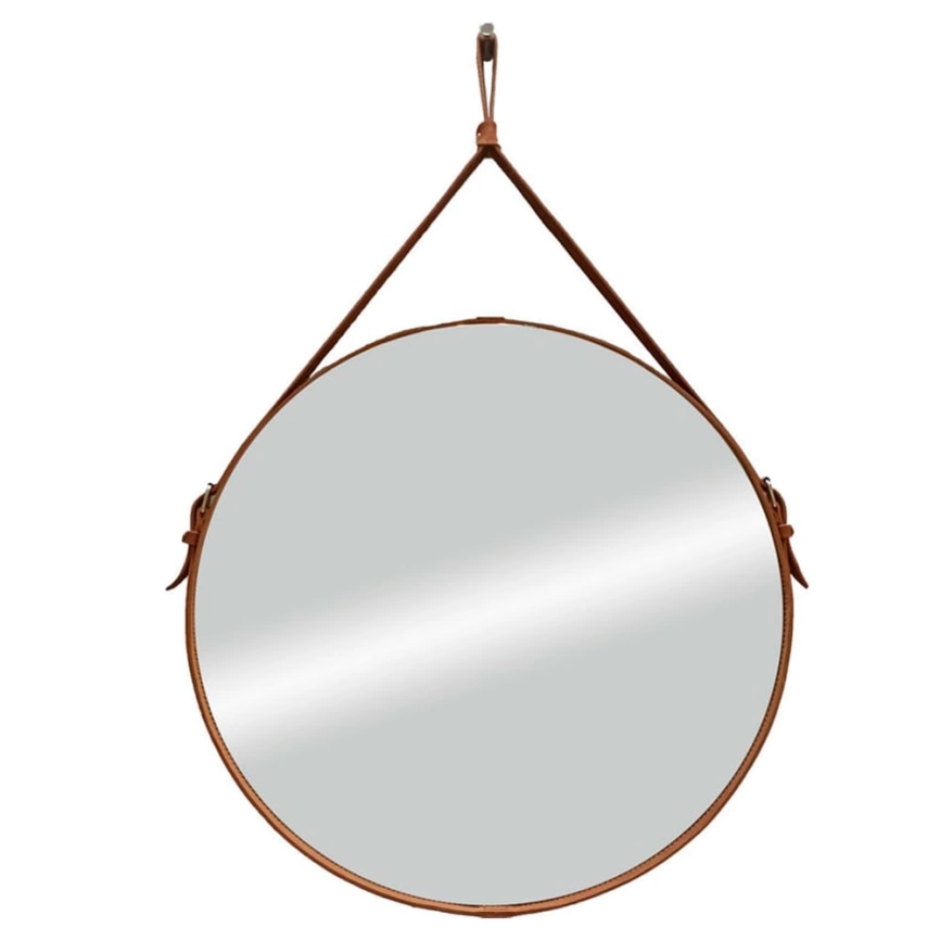 Зеркало навесное Continent Ритц D 650 на ремне из кожи коричневого цвета