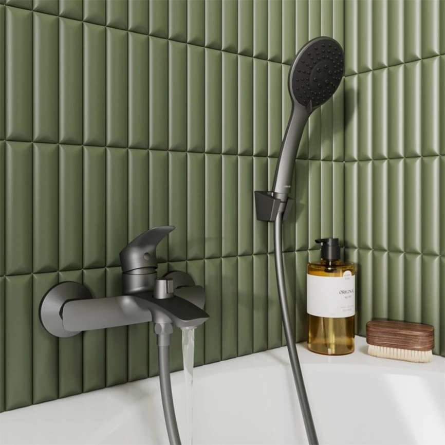 Смеситель для ванны Milardo Rora RORGM00M02 графит с коротким изливом - фото 2