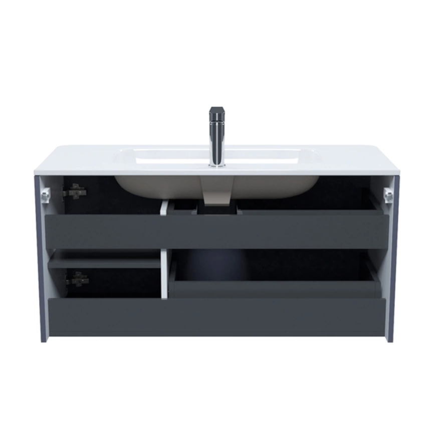 Тумба с раковиной подвесная Iddis Edifice 100 EDI10D0i95K серая темная - фото 3