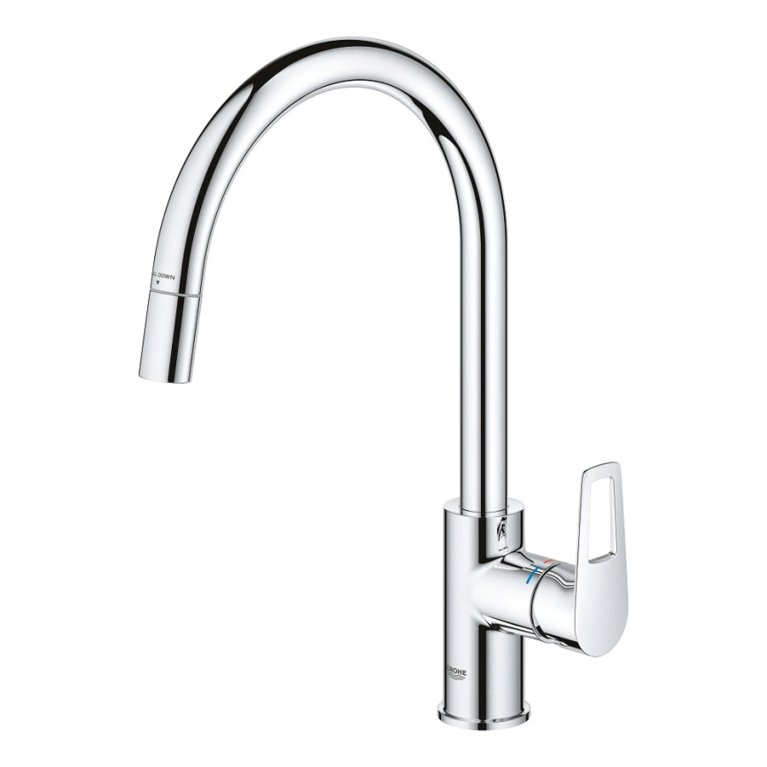Смеситель для кухни Grohe BauLoop 30543000 с вытяжным изливом, хром - фото 1