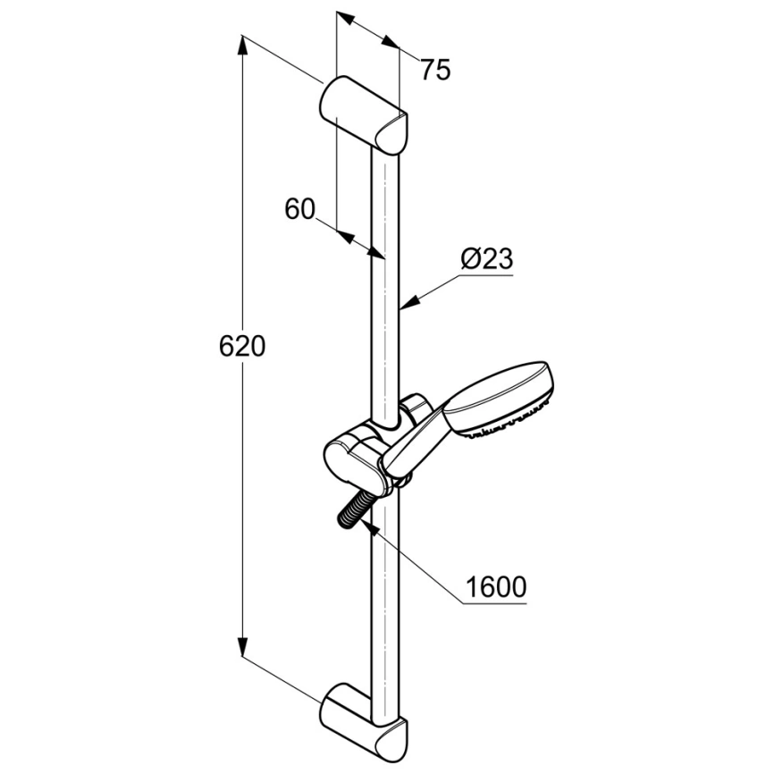 Душевой гарнитур Kludi Logo 6816005-00, хром - схема