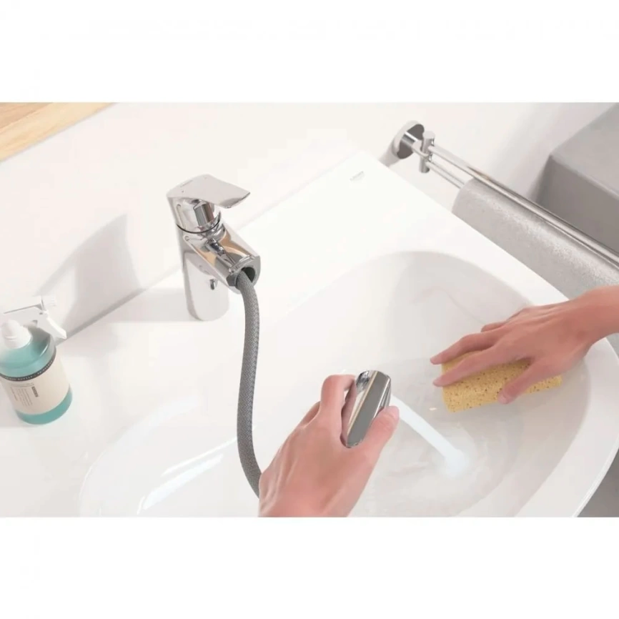 Смеситель для раковины Grohe Eurosmart 23976003 с выдвижным изливом хром - фото 4