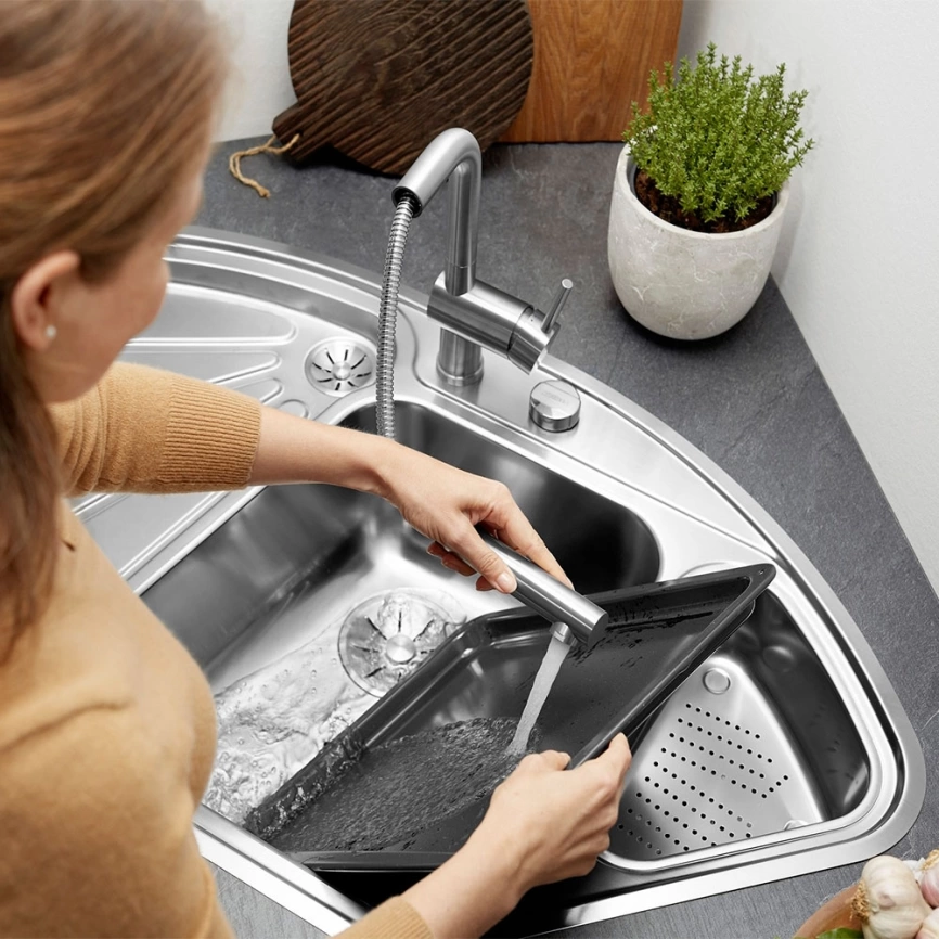 Мойка кухонная из нержавеющей стали Blanco Delta II-IF 523667 - фото 3