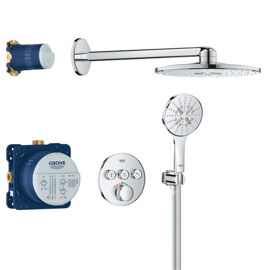 Душевой комплект Grohe Grohtherm SmartControl 34863000 хром с термостатом - фото 1