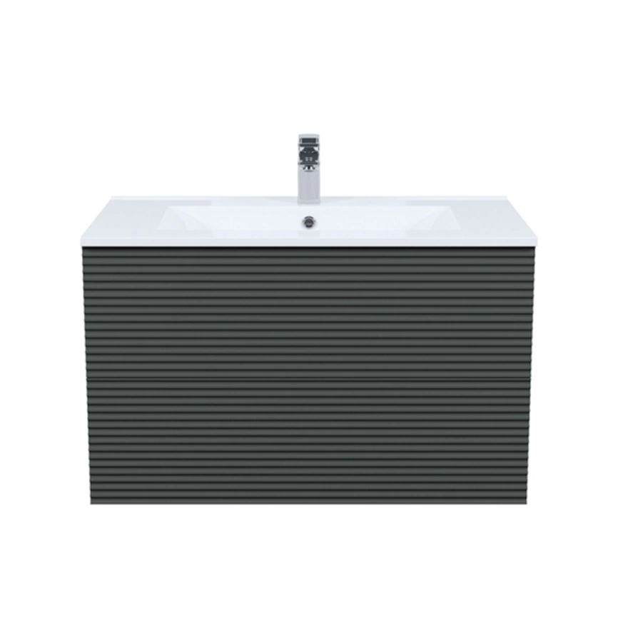 Тумба с раковиной подвесная Iddis Bild 80 BIL80G0i95K серая темная - фото 1