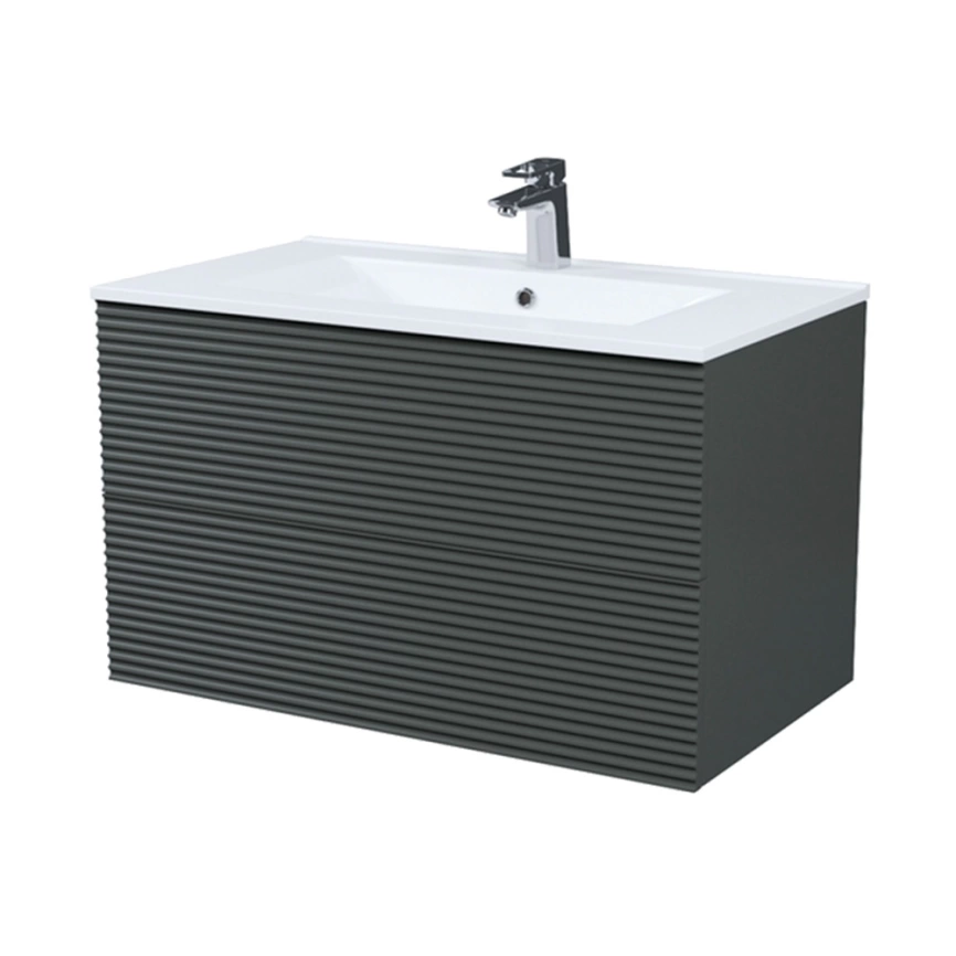 Тумба с раковиной подвесная Iddis Bild 80 BIL80G0i95K серая темная