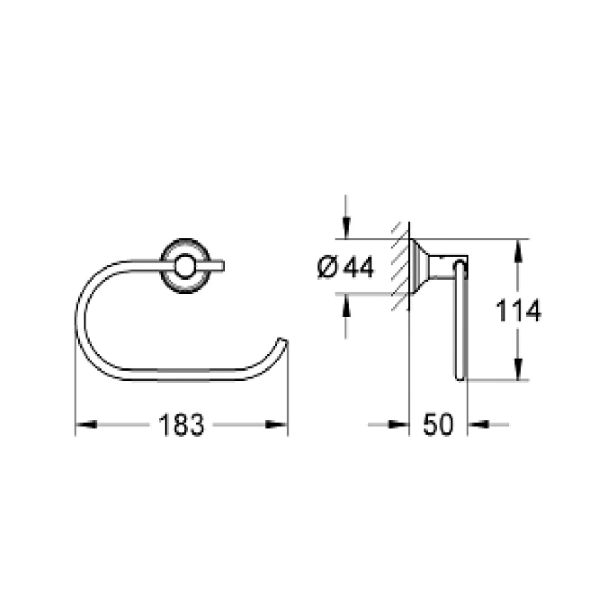 Держатель для туалетной бумаги Grohe Essentials Authentic 40657000 хром - схема