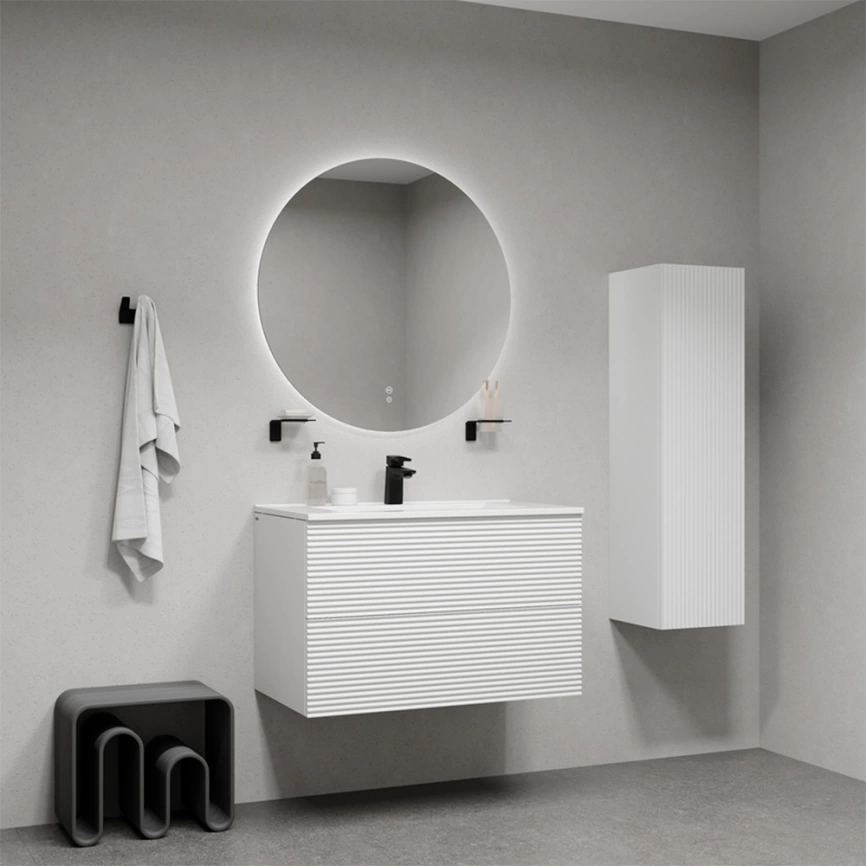 Тумба с раковиной подвесная Iddis Bild 80 BIL80W0i95K белая - фото 5
