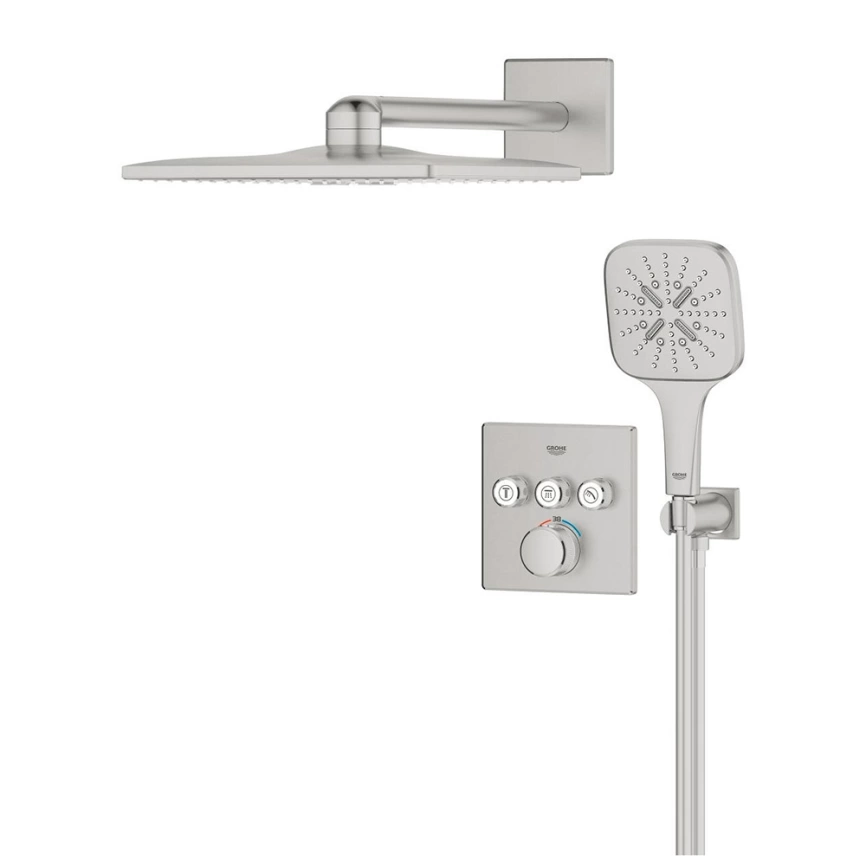 Душевой комплект Grohe Grohtherm SmartControl 34864DC0 сталь с термостатом - фото 3