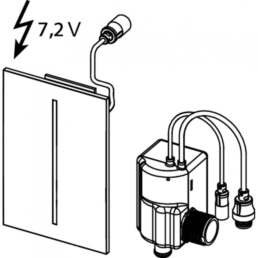 Кнопка смыва для писсуара сенсорная TECE filo 9242061, стекло, белое, питание от батареи 7,2 В - 
 схема 1