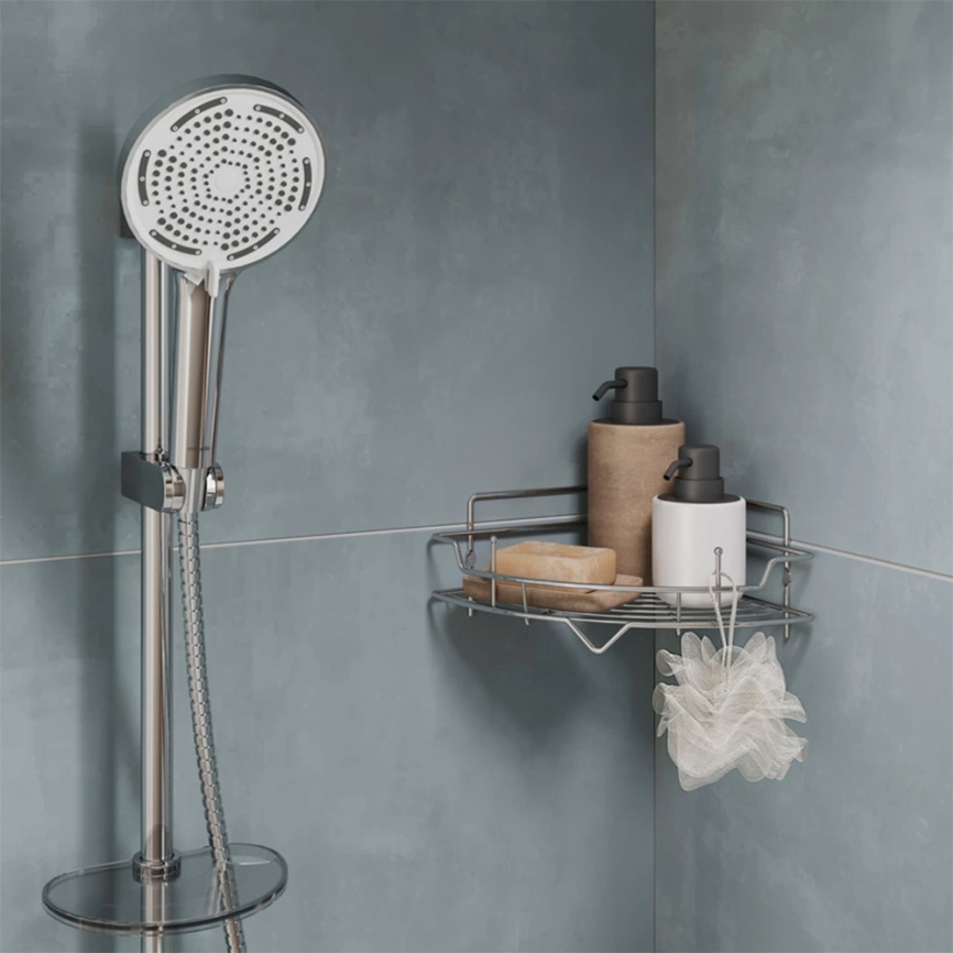 Полка для ванной угловая Milardo Grid GRICC1CM44 хром - фото 2